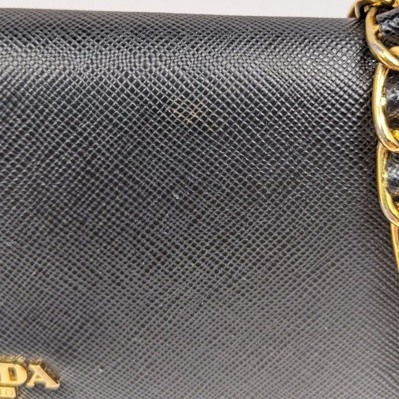 SOLD Prada Black Saffiano Wallet on Chain Bag - Picture 4 of 10